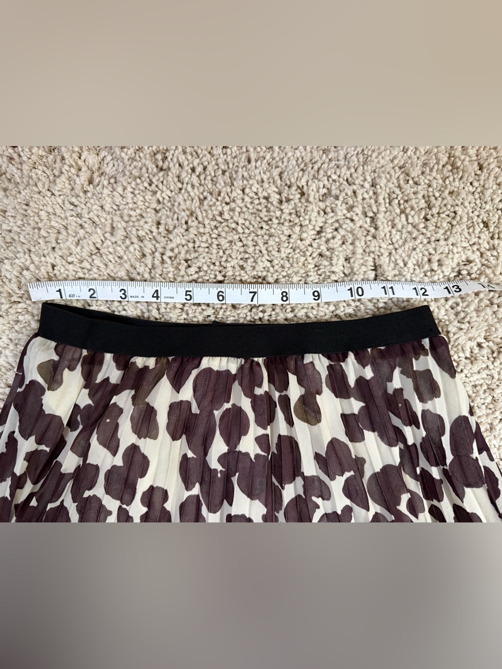 Sanctuary Leopard Pleated Midi Skirt XS Brown Cream Animal Print - Picture 9 of 11